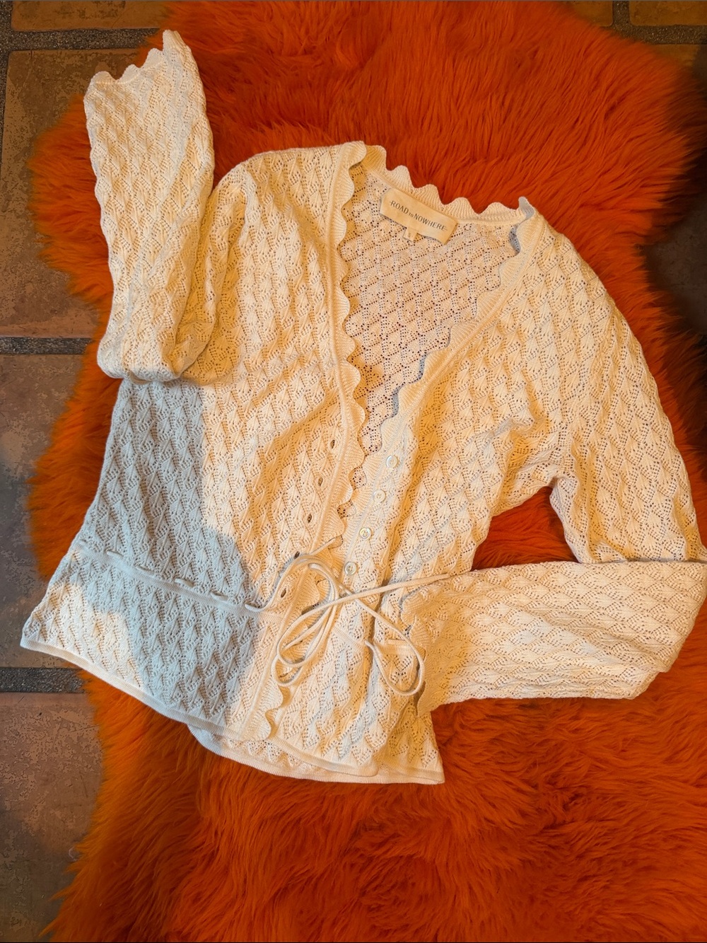 Road to Nowhere Cream Knit Tie-Waist Cardigan